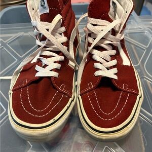 Vans Red and White Skateboard Shoes